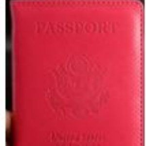 US PUERTO RICO PASSPORT COVER HOLDER TRAVEL CASE-HOT PINK